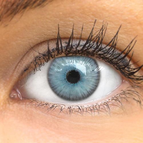 Meimieshop-Lentilles De Couleur Grigie Naturelles Colorées Très Haute Opacité(Limone Fe Ice Gray) + Étuis À Lentilles De Contact 1 Paire(2 Pièces) 90 Jours Sans Correction 0,00 Dioptries 