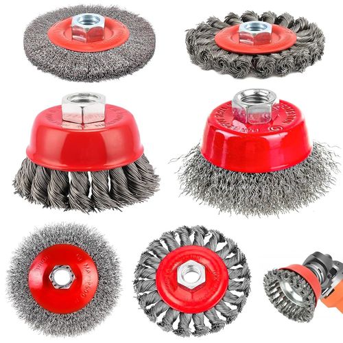 meimieshop-6 Pièces M14 Brosse Metallique Pour Perceuse Meuleuse,Brosse Metallique Perceuse En Diamètre 75Mm Et 100Mm,Brosse Visseuse Pour Le Ponçage Et Le Dérouillage De La Peinture