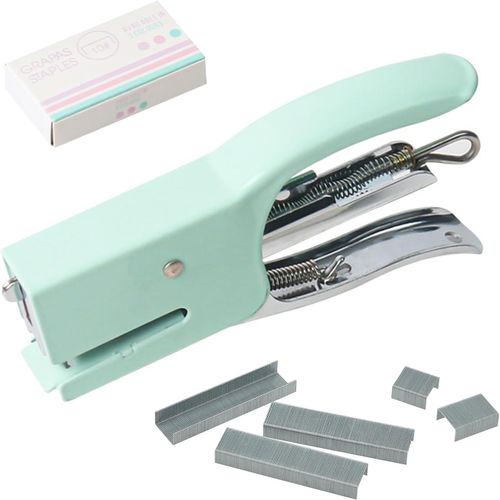 Meimieshop-Mini Agrafeuse,Feuilles Agrafeuse Robuste,Agrafeuses De Bureau Sans Effort,Petites Agrafeuses De Bureau Portables,De Bureau Légère Agrafeuse,Avec 750 Agrafes,Capacité De 16 Feuilles