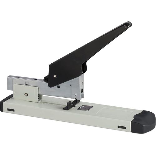 Meimieshop-Grosse Agrafeuse,Max. 100 Feuilles,Pour Agrafes 24/6,Jusqu'à 70mm De Profondeur D'insertion,Grande,Grise