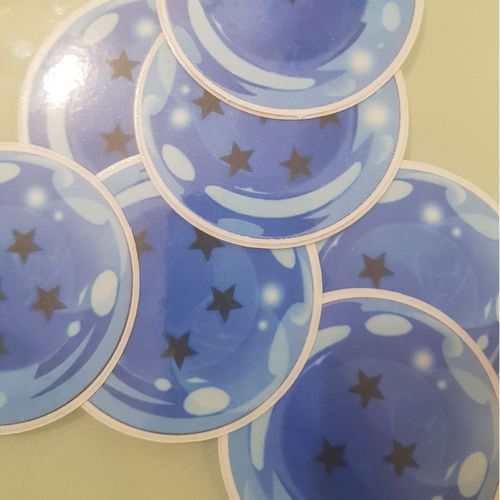 Stickers les 7 boules de cristal bleu en cercle de 60mm