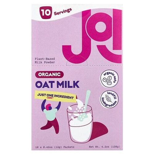 Joi, Lait D'avoine Biologique En Poudre, 10 Sachets, 12 G Chacun
