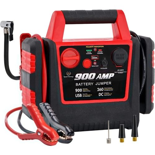 Anwxai-Bloc D'alimentation De Démarrage De Voiture Avec Compresseur D'air,900 A 12 V Ultrasafe Plomb-Acide Booster Power Pack,Chargeur De Banque D'alimentation Avec Prise Usb Et Prise Dc,Gonfleur De Pneu