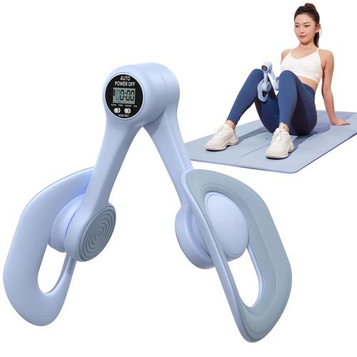 Leg Trainer Merach, Appareil Cuisses Adducteurs Pectoraux 360â° Avec Compteur, Renforcement Pelvien, Post-Accouchement, Portable Bleu