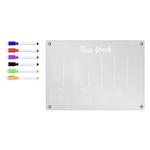 Planner Daily Clear Magnetic Calendar Board Daily Plan Bloc-Notes Autocollant Magnétique Pour Réfrigérateur, S-Day