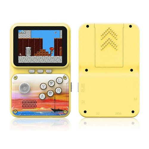 Console de jeux vidéo portable 2,8 pouces 500 jeux Retro Arcade Support Connexion AV pour cadeau pour enfants Jaune