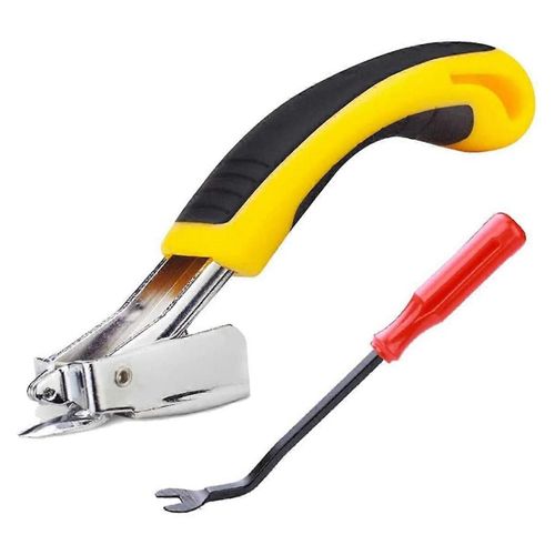Décapant D'agrafes,Extracteur D'agrafes De Rembourrage Et De Construction -Outil De Levage Dissolvant De Tapis Robuste,Jaune+Rouge