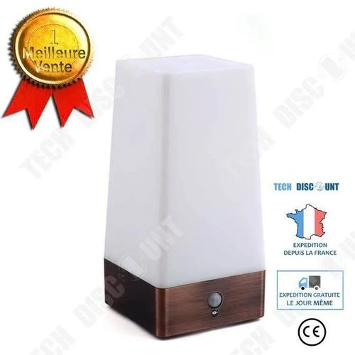 Td® Lampe Table Chevet Led Sans Fil Capteur Pir Détecteur De Mouvement Lampe Couloir Table Led Veilleuses