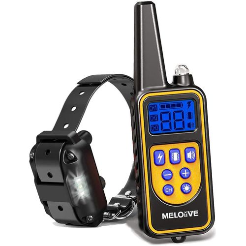 Meloive Collier De Dressage Pour Chiens Rechargeable Et Ip67 Étanche Avec Distance De 800m Avec 99 Niveaux De Mode Vibration Choc Electrique Sonore