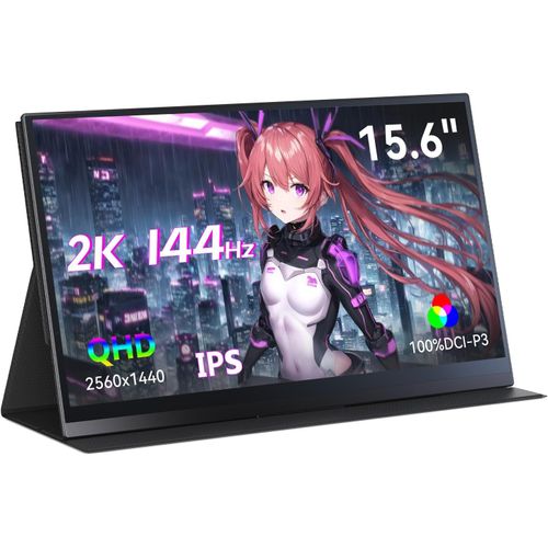 Chenquansarl-Écran Portable Tactile 15,6"" 2k 144 Hz Avec Haut-Parleurs Intégrés, Résolution 2560 X 1440 Qhd, Ips Hdr, 100% Dci-P3, 400 Nits ¿ Moniteur Gaming Pour Mac, Switch, Xbox, Ps4/Ps5