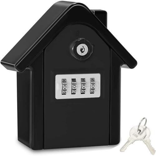 Boite A Cle Securisee Mural Boite A Cle Avec Code Numerique & Cles D'urgence, Grand Key Safe Box Format Xl Coffre A Clef Exterieur Pour Maison, Bureau, Usine, Garages Noir