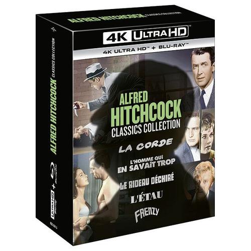 Alfred Hitchcock, Les Classiques : La Corde + L'homme Qui En Savait Trop + Le Rideau Déchiré + L'étau + Frenzy - 4k Ultra Hd + Blu-Ray