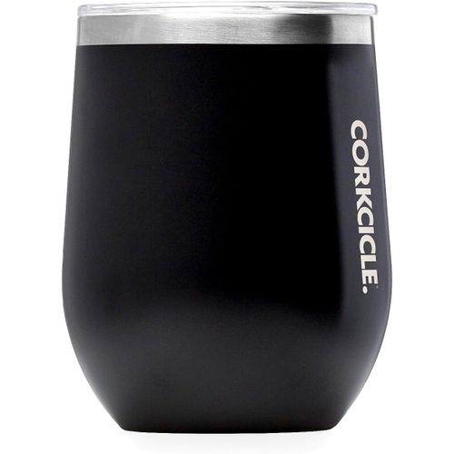 Yemaesre-Verre À Vin Isotherme Sans Pied, Noir Mat, 355 Ml, Verre À Vin Sans Pied En Acier Inoxydable, Garde Les Boissons Froides Pendant 6 Heures, C S Pendant 3 Heures ¿ Tasse Isotherme