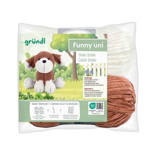 Kit De Crochet Gründl Bennie Le Chien ¿ Créez Votre Chien Amigurumi Ultra-Moelleux En Fil Funny Certifié Oeko-Tex Taille : 18 À 20 Cm De Hauteur. Color : Multicolore