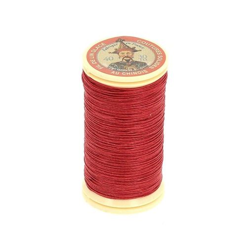 Fil Lin Glacé 30 M ¿ Fil Au Chinois ¿ N° 40 ¿ Fil De Lin Retors, Lisse, Résistant. Color : 525 Rouge Vif