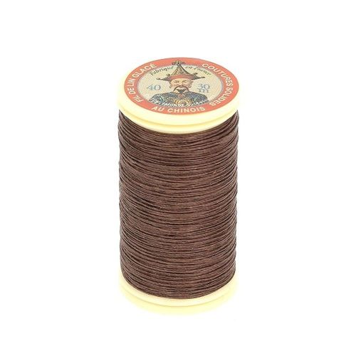 Fil Lin Glacé 30 M ¿ Fil Au Chinois ¿ N° 40 ¿ Fil De Lin Retors, Lisse, Résistant. Color : 205 Havane