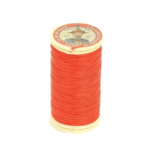 Fil Lin Glacé 30 M ¿ Fil Au Chinois ¿ N° 40 ¿ Fil De Lin Retors, Lisse, Résistant. Color : 380 Tango