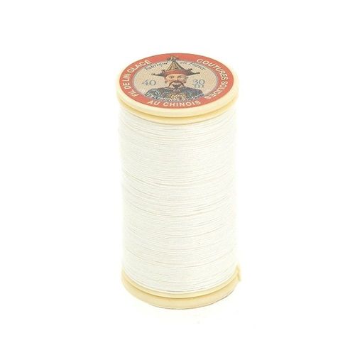 Fil Lin Glacé 30 M ¿ Fil Au Chinois ¿ N° 40 ¿ Fil De Lin Retors, Lisse, Résistant. Color : 100 Blanc