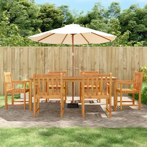 Prolenta Premium - Ensemble À Manger De Jardin 7 Pcs Bois D'acacia Solide