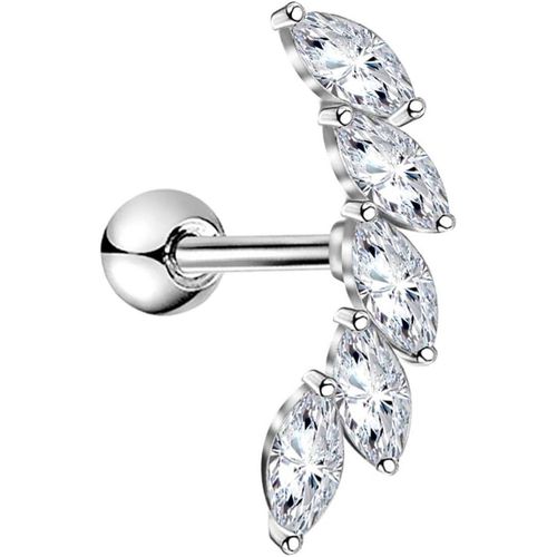 Yemaesre-16g Cartilage Boucle D'oreille Helix Piercings Argent Studs Cz Brillant Acier Inoxydable Tragus Conch Lobe Supérieur De L'oreille Bijoux Femme