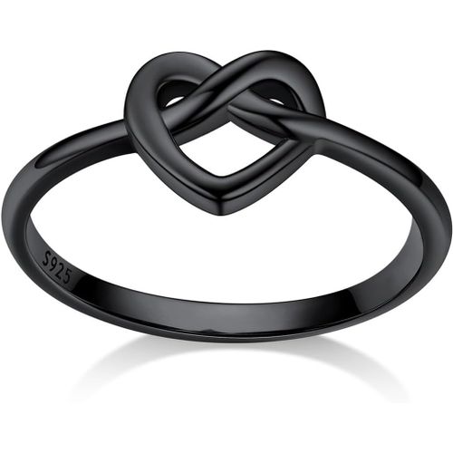 Yemaesre-Bague Argent 925 C Ique/Coeur/Claddagh Brillant Bijoux Pour Femme Fille Cadeau Anniversaire Taille 47-67 Couleur Argent/Rose Rouge/Doré