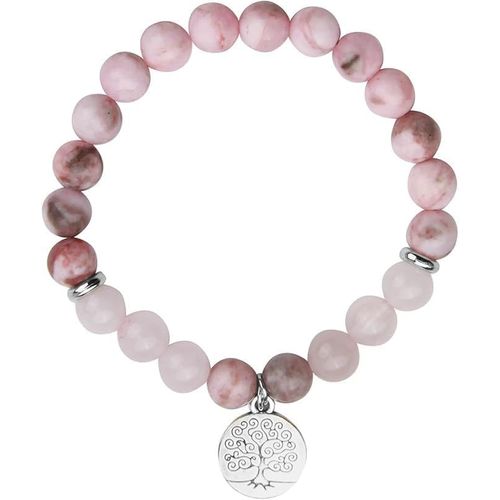 Yemaesre-Bracelet En Quartz Rose Et Jade Zèbre De 8mm Pour Femmes, Bracelet De Guérison Avec Pendentif Arbre De Vie, Yoga Chakra En Pierre Cristal, Idéal Pour Couple, Amitié Et Partenaire