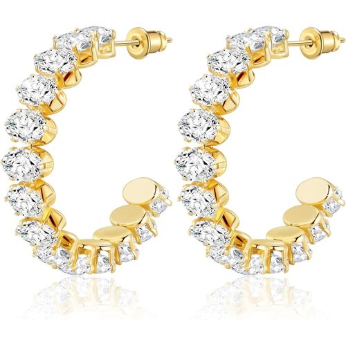 Yemaesre-Créoles En Acier Inoxydable Pour Femmes, Grandes Boucles D'oreilles Tendance Hypoallergéniques, Disponibles En Or Et En Argent