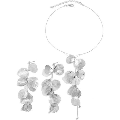 Yemaesre-Parure Bijoux Femme Élégantes Glamour Bijoux Parure Mariée Mariage Bijoux Parure Pendentif Collier Et Boucles D'oreilles Con Strass Parure Bijoux Cadeau