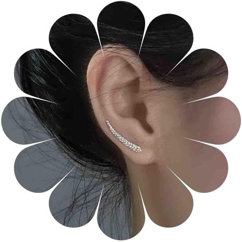 Yemaesre-Boucles D'oreilles Boho Boucles D'oreilles Grimpantes Boucles D'oreilles Grimpantes Boucles D'oreilles Argentées Boucles D'oreilles Longues Boucles D'oreilles Clous D'oreilles Bijoux Pour Fe