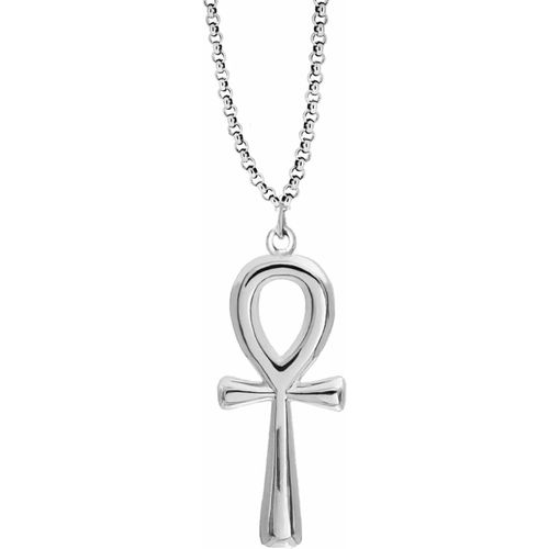 Yemaesre-Collier Femme Ankh Croix Egyptienne Plaqué Or Ou Argent - Pendentif Ankh Clé De Vie Et Chaîne Réglable - Bijoux Mode Cadeau