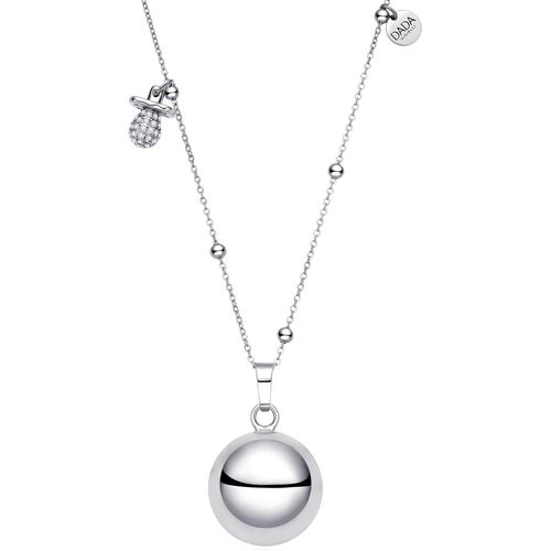 Yemaesre-Collier Bola De Grossesse 2025 Avec Tétine Et Zirconiums, Cadeau Pour Femme Enceinte - Chaîne Type Rosaire En Acier Inoxydable Hypoallergénique 80+10cm
