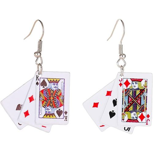 Yemaesre-Boucles D'oreilles Pendantes Tendance En Forme De Carte À Jouer Pour Femme ¿ Breloque Carte À Jouer, Bijoux À Offrir