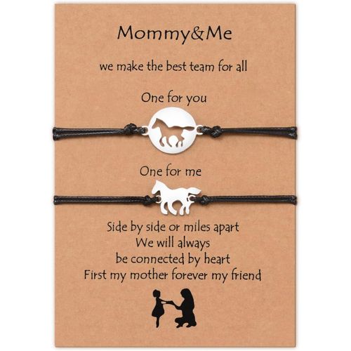 Yemaesre-2/3/4 Bracelets Mère Fille Bracelets Creux Coeur Cheval Pissenlit Bracelet Souhait 3 Générations Soleil Lune Étoile Cercles Bracelet Assorti Cadeau De Noël Bijoux Pour Femmes Filles