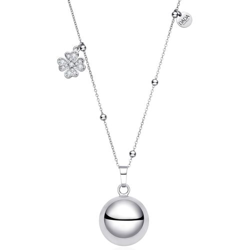 Yemaesre-Collier Cloche Porte-Bonheur Appel Des Anges - Annonce De Grossesse 2025 Avec Feuille De Trèfle À Quatre Feuilles, Cadeau Pour Femme Enceinte - 80+10+10cm