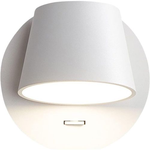 YEMAESRE-Applique Murale Led Rotation Libre 350°, Lampe L use Murale Blanche C 6W, Lampes De Lecture Murales, Applique Murale Avec Interrupteur, Applique Art Deco Pour Chambre Chevet (Blanc)