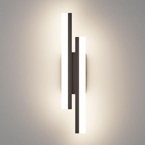 YEMAESRE-Applique Murale Interieur 40Cm, 12W 850Lm Lampe Murale Led Mordern, Appliques Interieur Décoratif, Luminaire Mural Pour Chambre Salon Couloir Escalier, Blanc Naturel 4000K, Noir