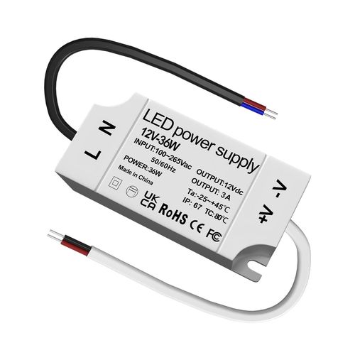 Yemaesre-Transformateur 220v 12v Led, Alimentation 12v 3a 36w Ip67 Étanche Transformateur Led Driver Pour Mr11 G4 Mr16 Gu5.3 Ampoules Led Et Bande Lumineuse Led Intérieur/Extérieur, Mini Trasformator