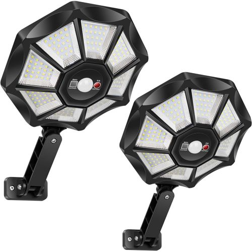 Yemaesre-Lampadaire Solaire Exterieur, 6500k Lampes Solaires Extérieur Avec Télécommande E Detecteur De Mouvement, Étanche Ip65 Spot Solaire Eclairage De Jardin Pour Allée Terrasse Patio Garage