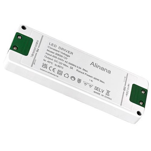 Yemaesre-Transformateur 220v Vers 12v, 60w Transformateur Led À Tension Constante 5a 60w, Led Driver Ultra-Fine, Sans Scintillement Transformateur Pour 12v Bande Et Ampoules, G4, Mr11, Mr16