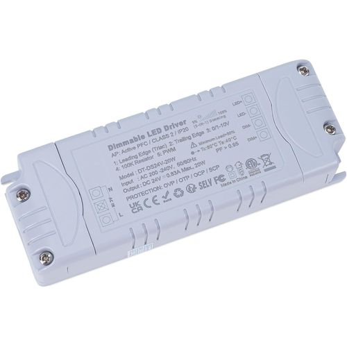 Yemaesre-Transformateur 220v 24v Led Dimmable, Triac Driver 20w Ip44 0.83a, Adaptateur De Pilote, Mini Alimentation De Tension Constante Pour Écran, Ampoules G4, Mr11, Mr16