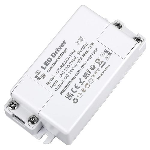 Yemaesre-Transformateur Led 24v 15w 0.63a Alimentation, Tension Constante 220v À 24v Dc Adaptateur À Commutation Régulé, Pour Bandes Et Ampoules G4, Mr11, Mr16 (Pack De 1)