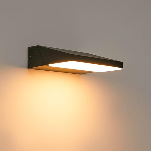 YEMAESRE-Applique Murale Exterieur Led - Moderne Luminaire Extérieur Ip65 Étanche Lampe Lumière Mural Exterieure Design, Réglable Éclairage Murale D'Extérieur Aluminium 2700K Blanc Chaud, Noir