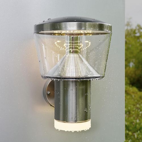 YEMAESRE-Applique Murale Extérieure Led Lampe Extérieure Acier Inoxydable Argent Luminaire Pour Jardin, 3000K Blanc Chaud 9W 220-240V Ip44[Classe Énergétique A+]
