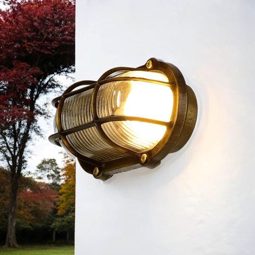 Yemaesre-Lampe Extérieure Maritim, Lampe De Bateau En Laiton, Hublot, Inoxydable, Ip64, H 11 Cm, E27, Lampe Extérieure Ovale, Petite Lampe Murale, Balcon, Maison, Lampe Murale Extérieure
