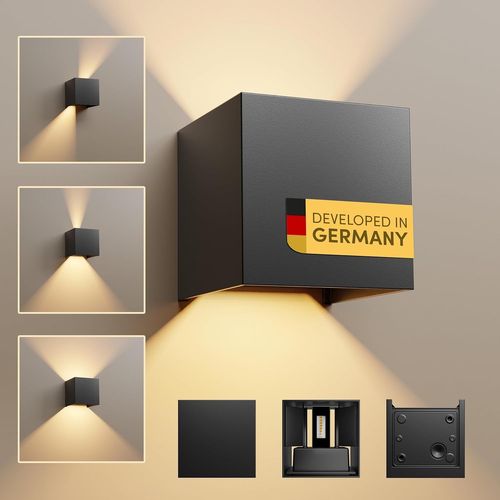 YEMAESRE-Scandinavian Home Applique Murale Led Pour L'Intérieur Et L'Extérieur I Luminosité Réglable I Ip65 230V 6W Blanc Chaud 3000K 700Lm I Lampe D'Extérieur, Éclairage Extérieur, Applique Murale