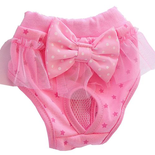 Culottes Hygieniques Pour Chien, Motif Noeud Mignon, Lavables, Reutilisables, Elastiques, Physiologiques, Pour Chiens, Chiots, Animaux De Compagnie, Taille M