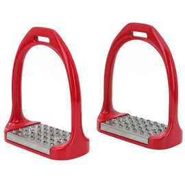 1 Paire D'etriers Anglais Antiderapants En Aluminium Pour Selle De Cheval (Rouge)