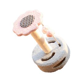 Arbre A Chat, Griffoir, Tour A Chat Interactive Et Coloree, Plateforme De Saut Pour Chaton, Petit Jouet Pour Chat, Rose Et Bleu Clair