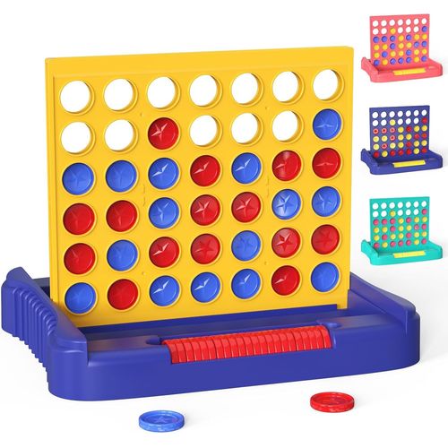 Baertmy-Jeu Puissance 4 Geant Jaune, Inclure 6 Jetons De Rechange-Jeux De Voyage, Jeu De Société De Strategie Pour Enfant 3 4 5 6 7 8+ Ans Et Adulte