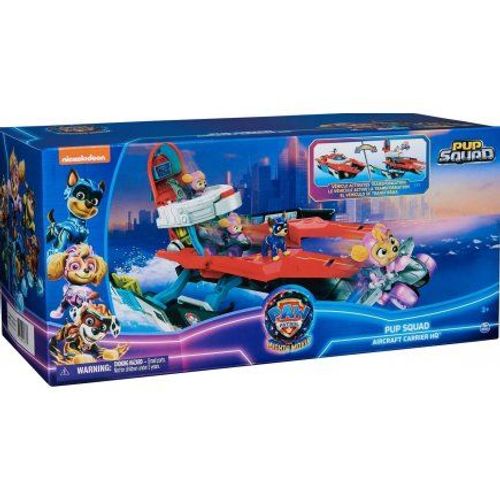 Coffret La Super Pat Patrouille Film Quartier General Marine Pup Squad + Avion De Stella + Chase - Set Figurine Véhicule + 1 Carte